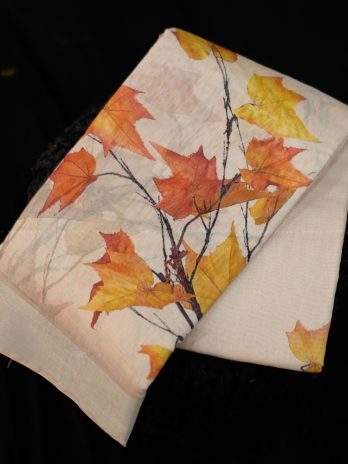 Autumn Beige Cotton Saree with Blouse fabric