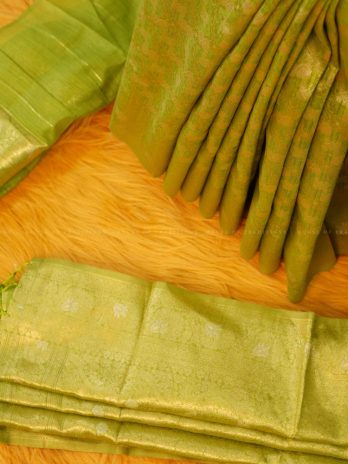 Banarasi Green Cotton Silk Saree